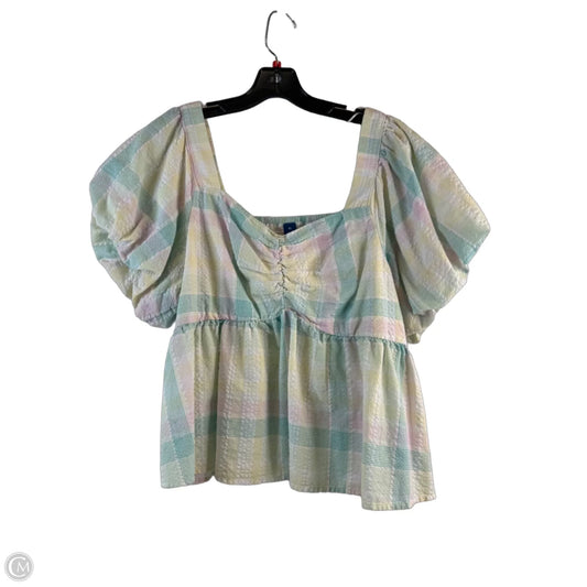 Top Short Sleeve By Old Navy In Pink & Yellow, Size: Xl