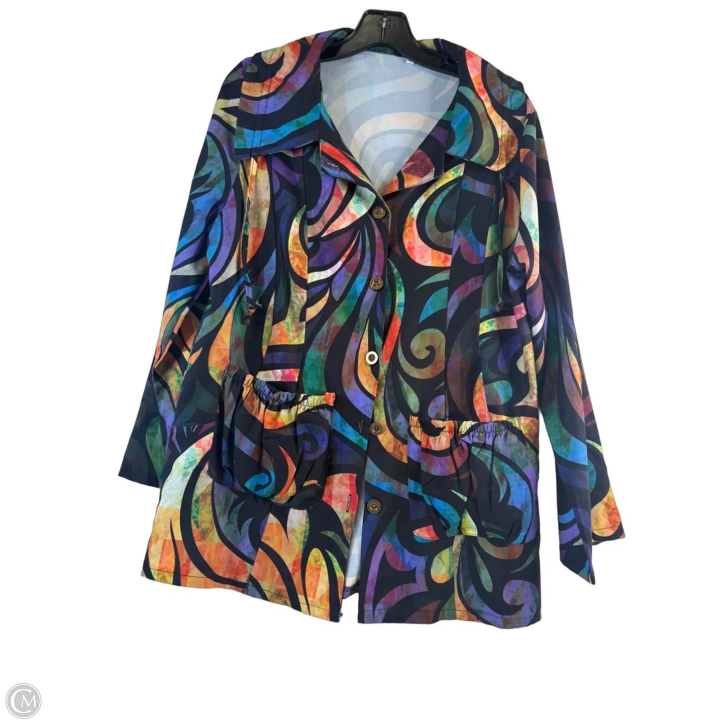 Top Long Sleeve By Clothes Mentor In Black & Green, Size: S