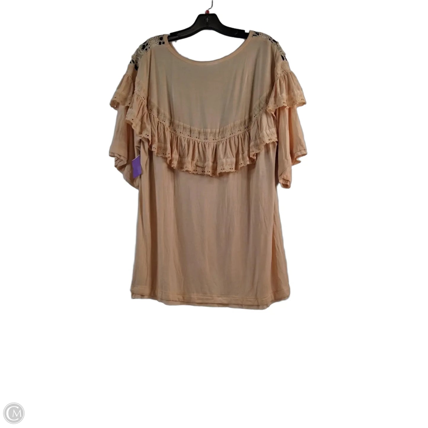 Top Short Sleeve By Pol In Peach, Size: L