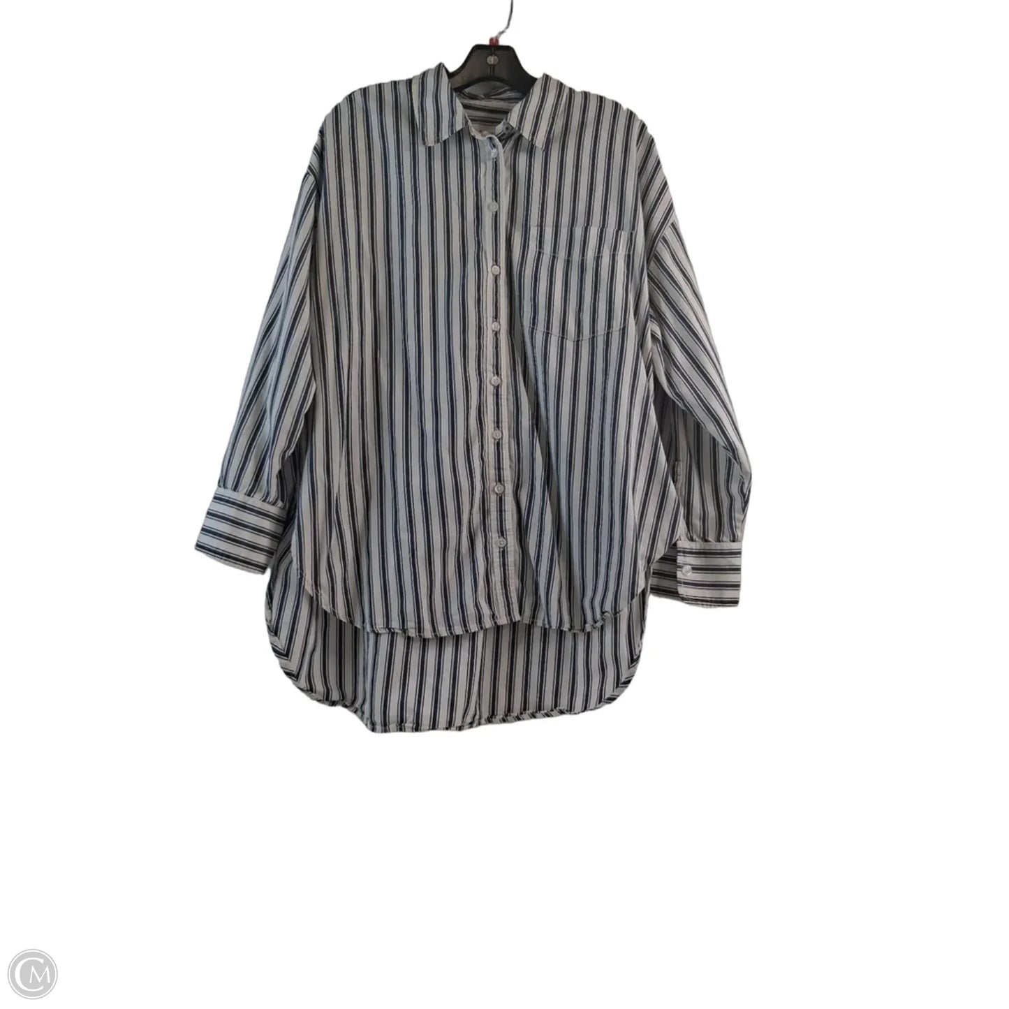 Top Long Sleeve By Maeve In Striped Pattern, Size: L