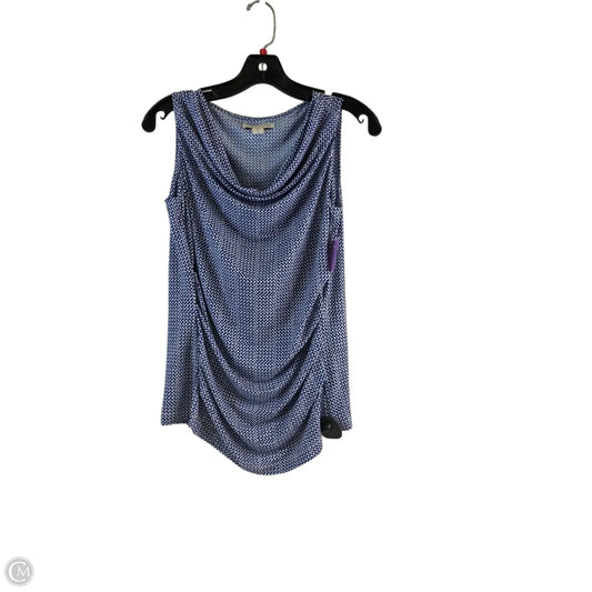 Top Sleeveless Basic By Coldwater Creek In Blue & White, Size: S