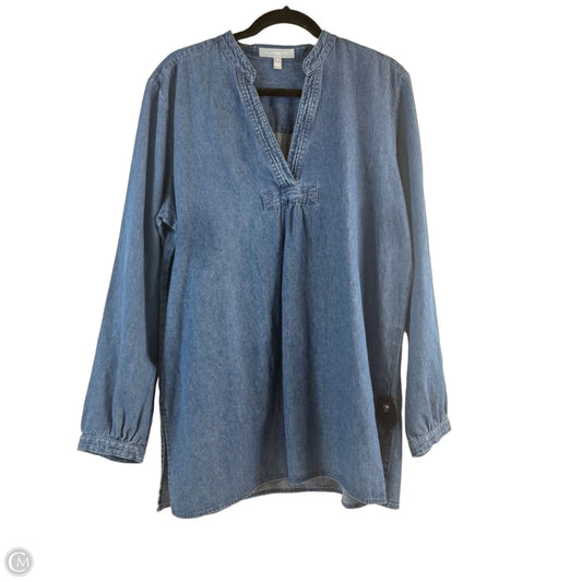 Top Long Sleeve By Clothes Mentor In Blue Denim, Size: L