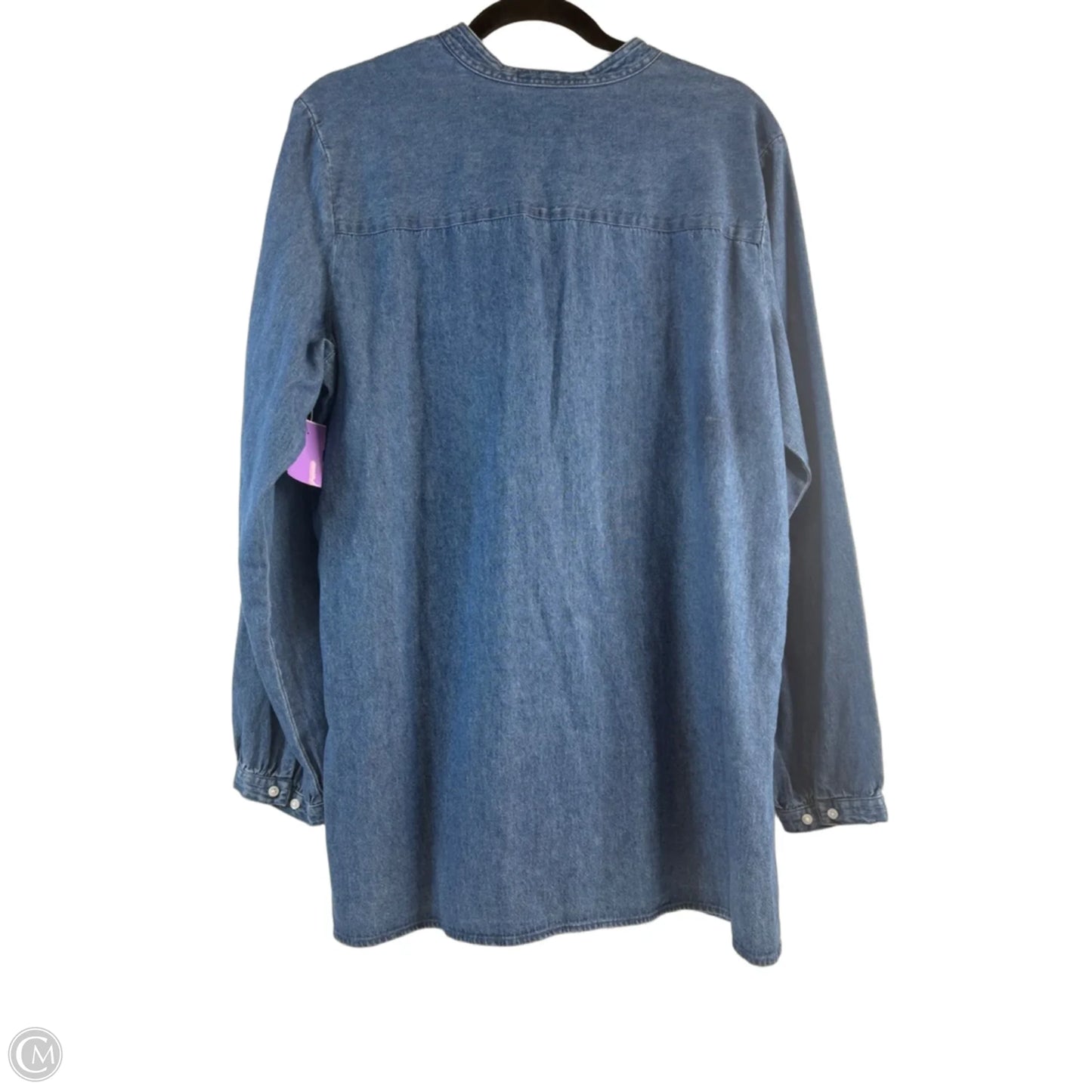 Top Long Sleeve By Clothes Mentor In Blue Denim, Size: L