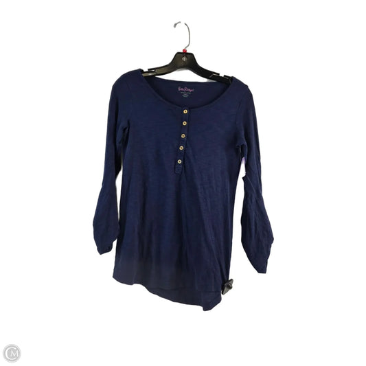 Top Long Sleeve Designer By Lilly Pulitzer In Navy, Size: S