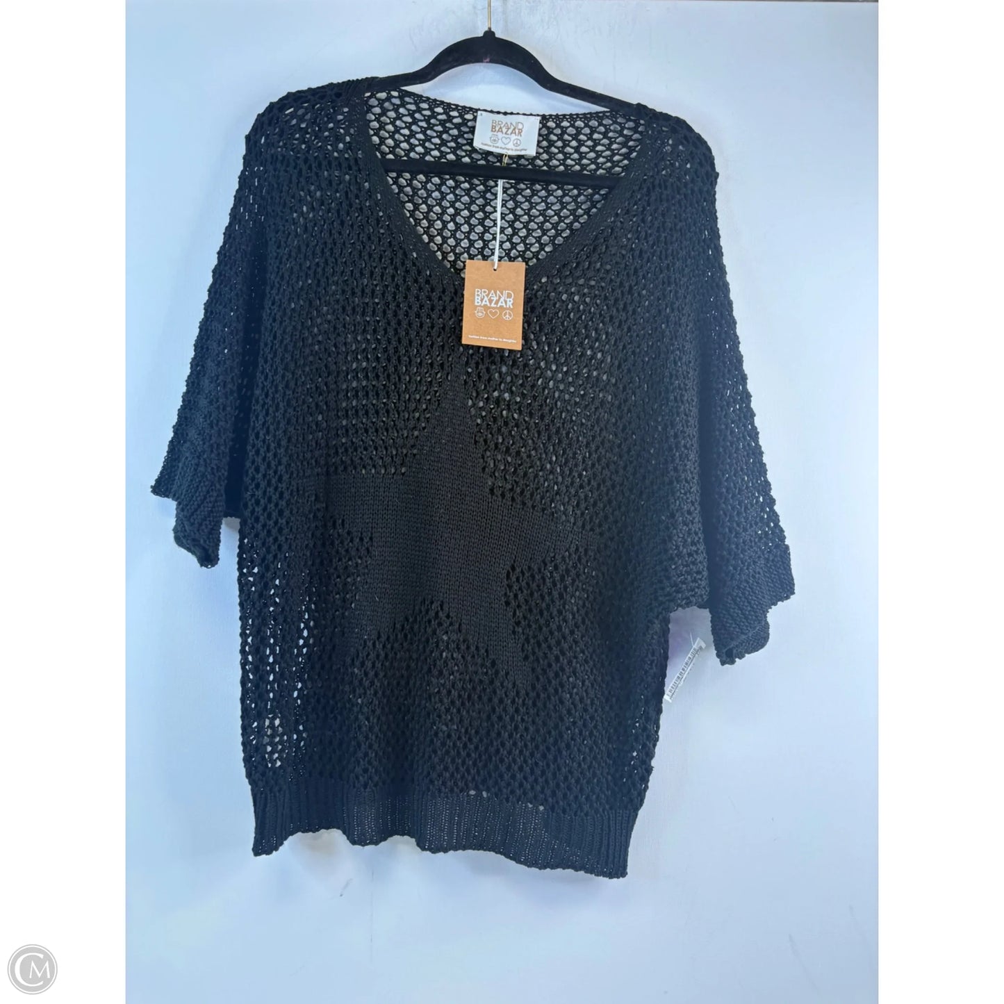 Sweater Short Sleeve By Clothes Mentor In Black, Size: Osfm