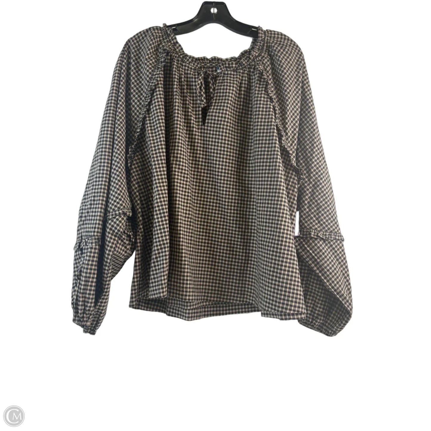 Top Long Sleeve By Old Navy In Plaid Pattern, Size: Xxl
