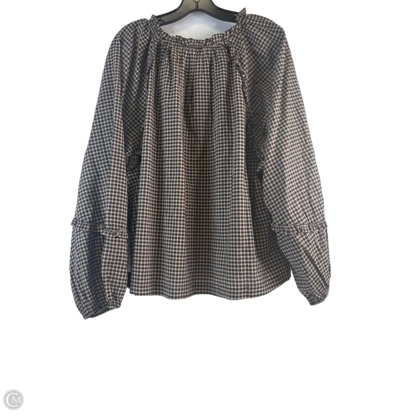 Top Long Sleeve By Old Navy In Plaid Pattern, Size: Xxl