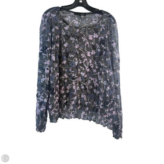 Top Long Sleeve By Habitat In Grey & Pink, Size: Xl