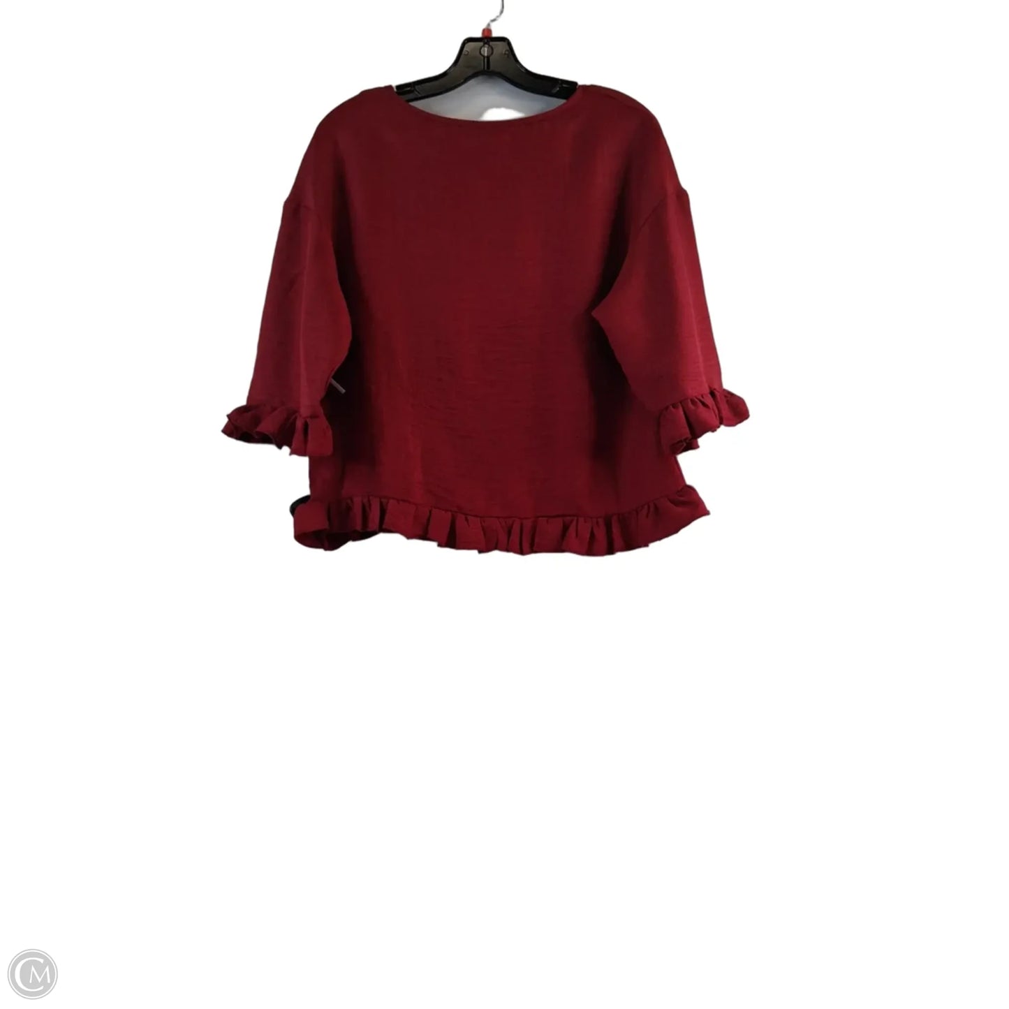 Top Short Sleeve By Cmf In Red, Size: M
