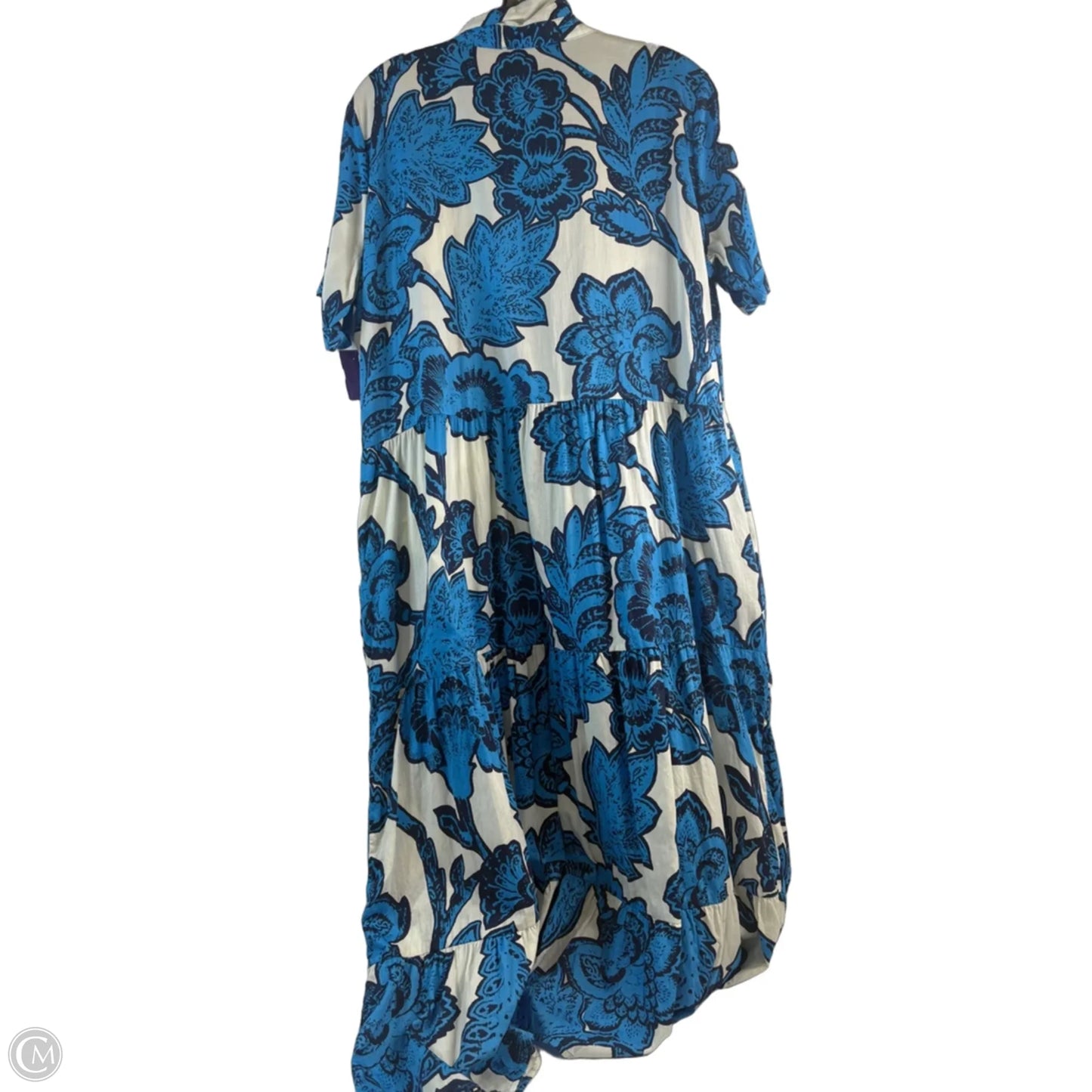 Dress Casual Maxi By Clothes Mentor In Blue & White, Size: L