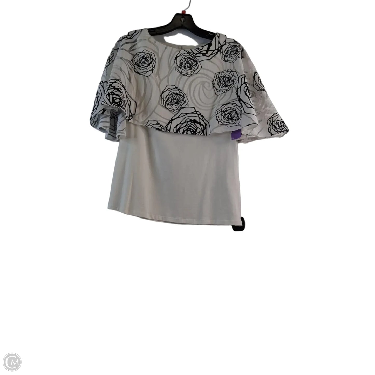 Top Short Sleeve By Clothes Mentor In Black & White, Size: L