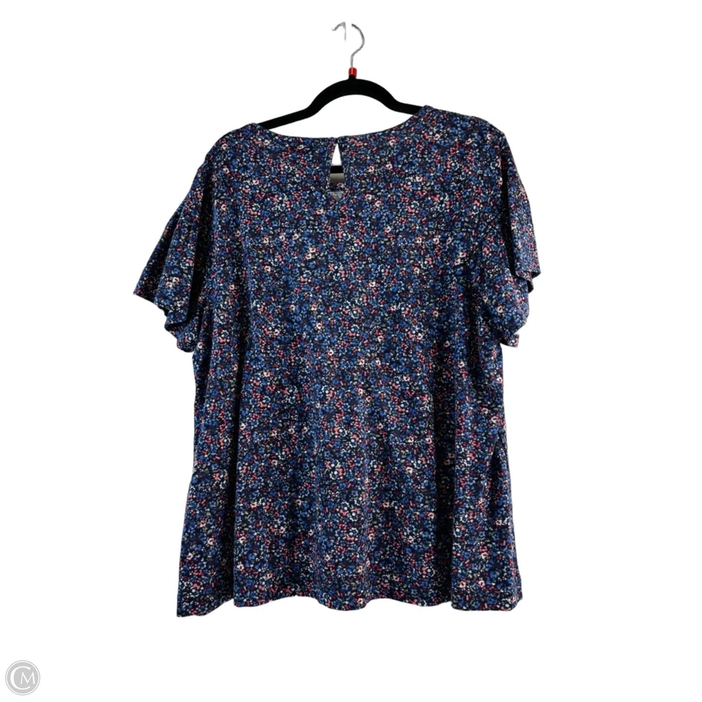 Top Short Sleeve By Lane Bryant In Blue & Red, Size: 1x