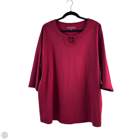 Top 3/4 Sleeve By Catherines In Red, Size: Xl