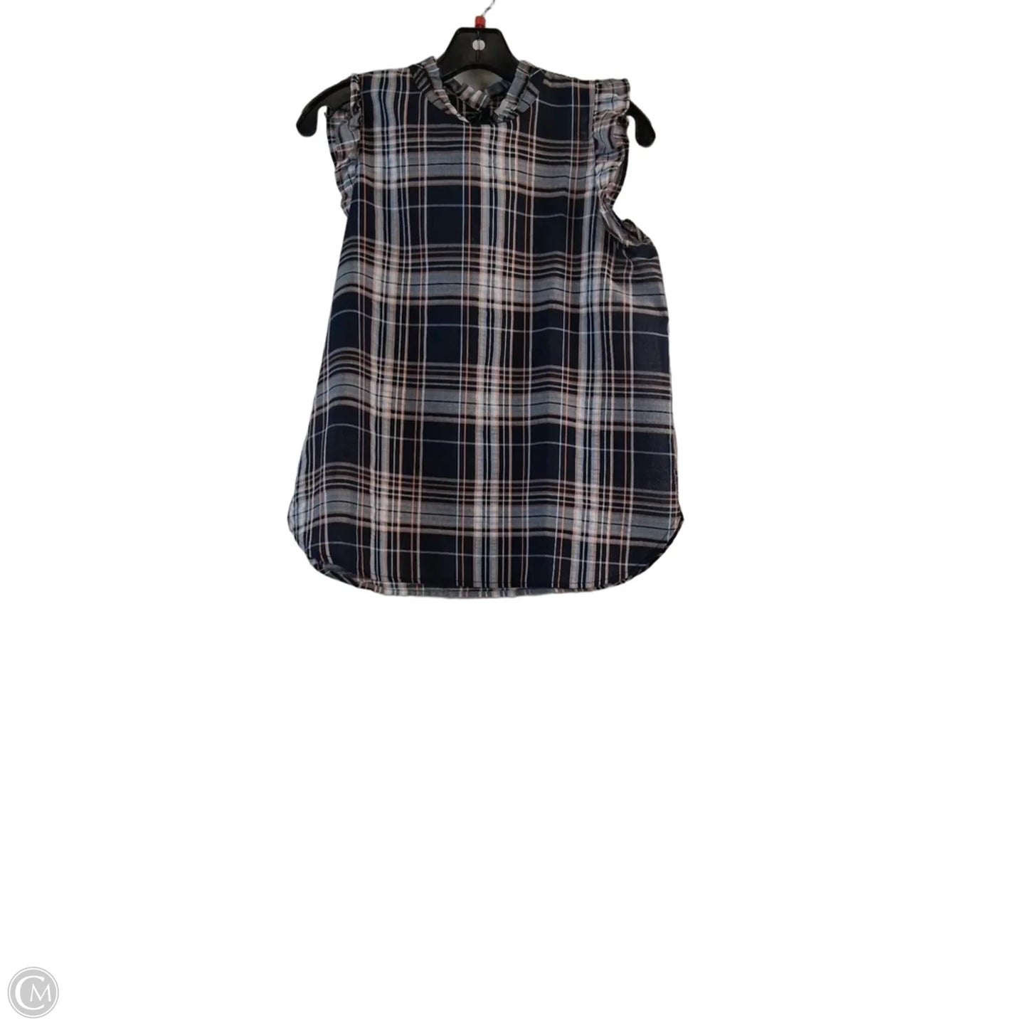 Top Short Sleeve By Loft In Blue & White, Size: Sp