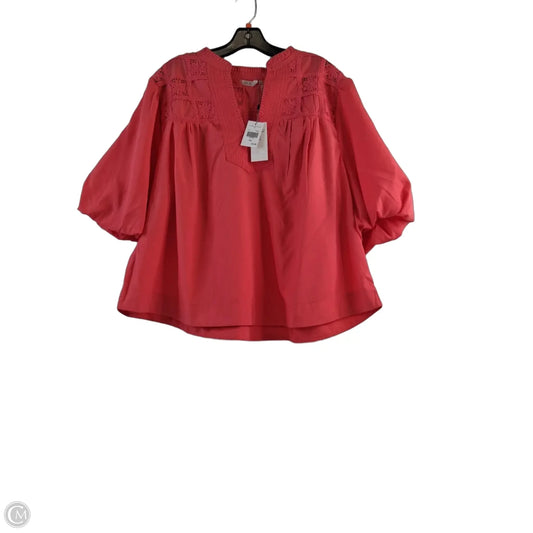 Top Short Sleeve By Kaktus In Coral, Size: Xxl