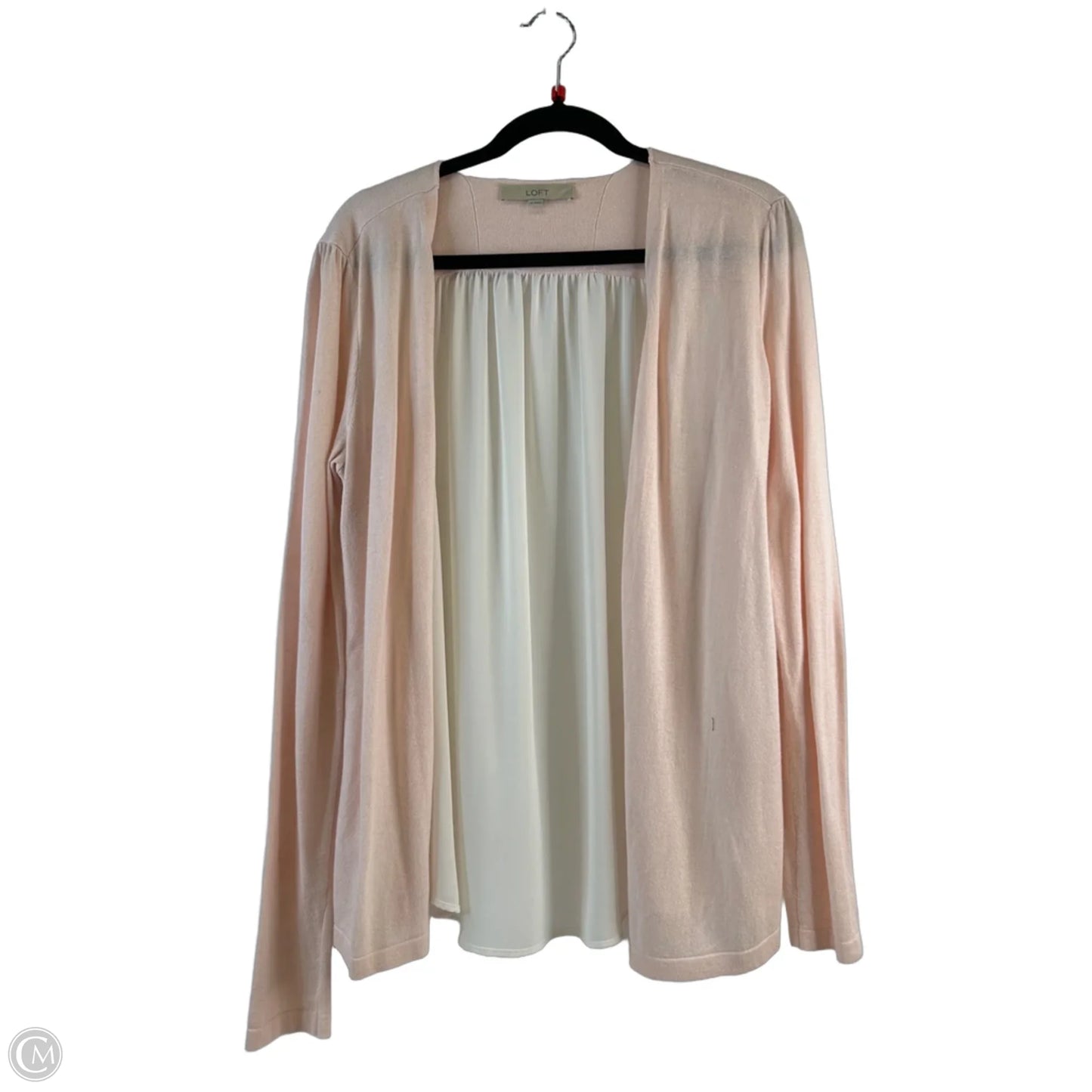 Cardigan By Loft In Pink & White, Size: S