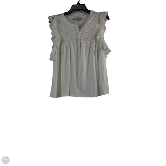 Top Short Sleeve By Loft In White, Size: S