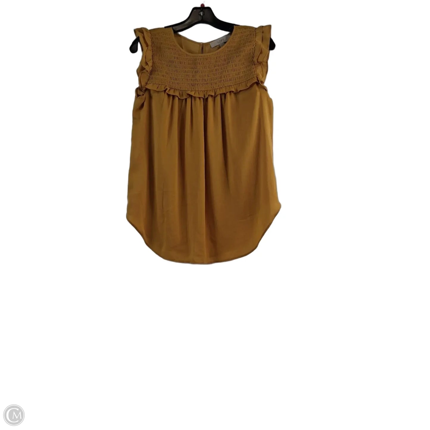 Top Short Sleeve By Loft In Yellow, Size: S