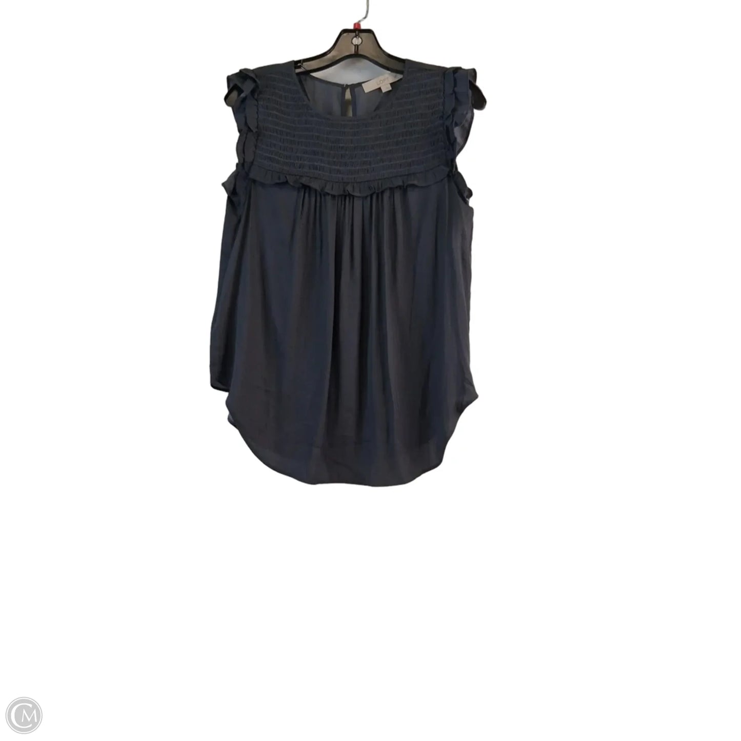 Top Short Sleeve By Loft In Grey, Size: S