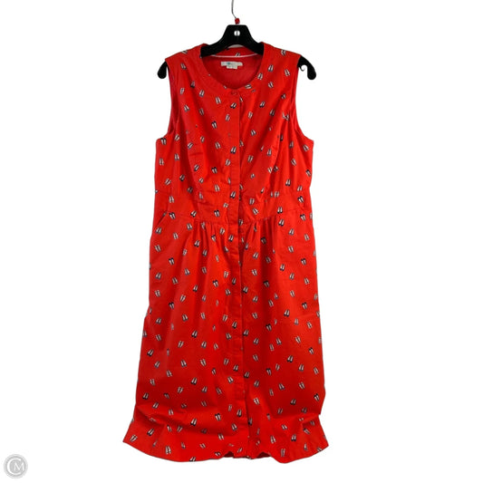Dress Casual Midi By Boden In Red & White, Size: L