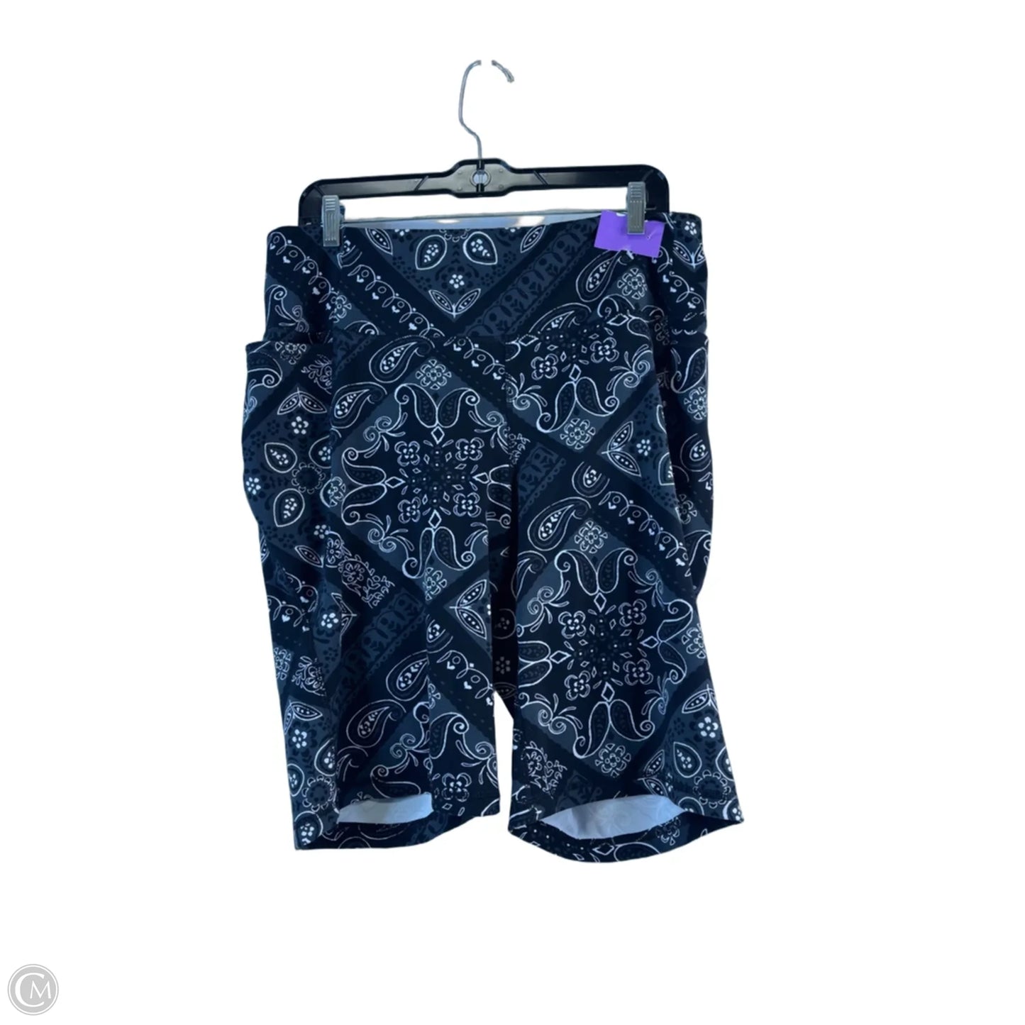 Athletic Shorts By Livi Active In Black & Grey, Size: 1x