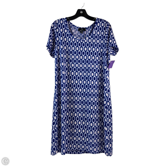 Dress Casual Short By Ronnie Nicole In Blue & White, Size: Xl