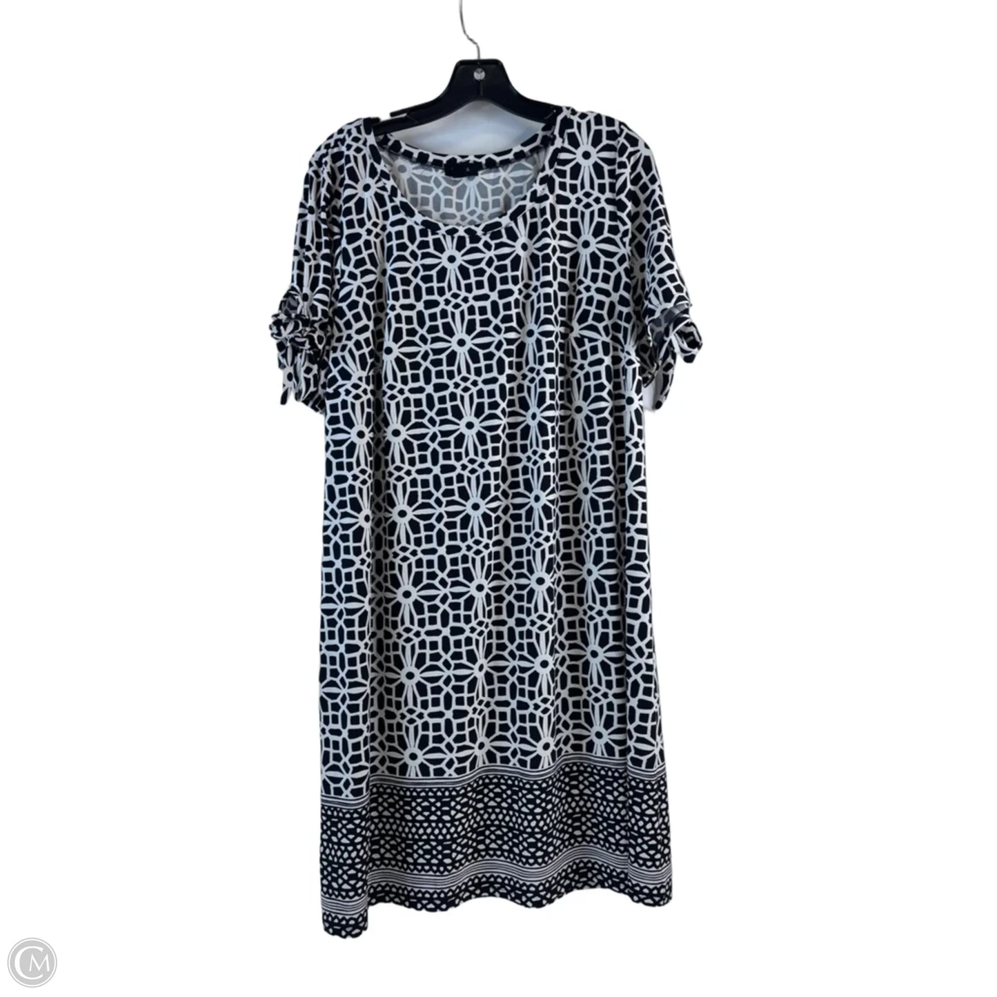 Dress Casual Midi By Tacera In Black & White, Size: 1x