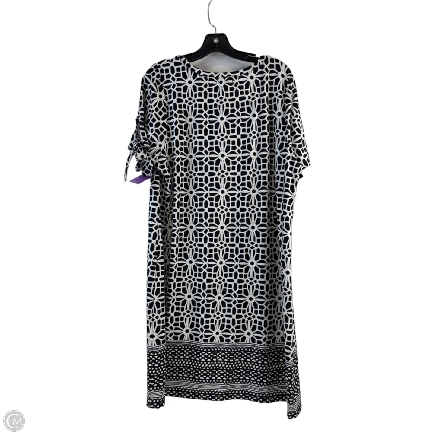 Dress Casual Midi By Tacera In Black & White, Size: 1x