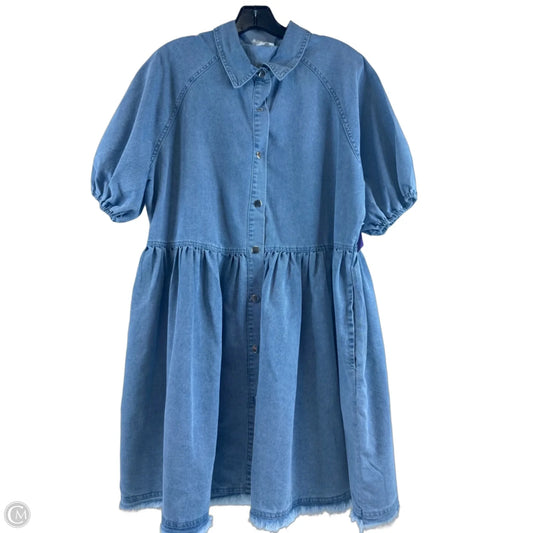 Dress Casual Short By Bibi In Blue Denim, Size: L