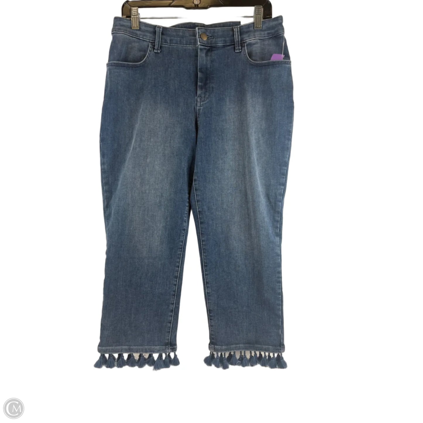 Jeans Cropped By Chicos In Blue Denim, Size: 8