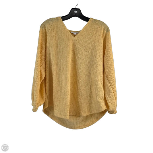 Top 3/4 Sleeve By Chicos In Yellow, Size: M