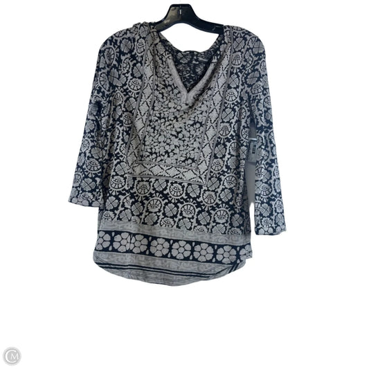 Top 3/4 Sleeve Basic By Lucky Brand In Black & Brown, Size: S