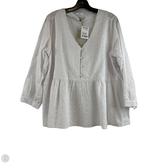 Top Long Sleeve By Barbour In White, Size: M