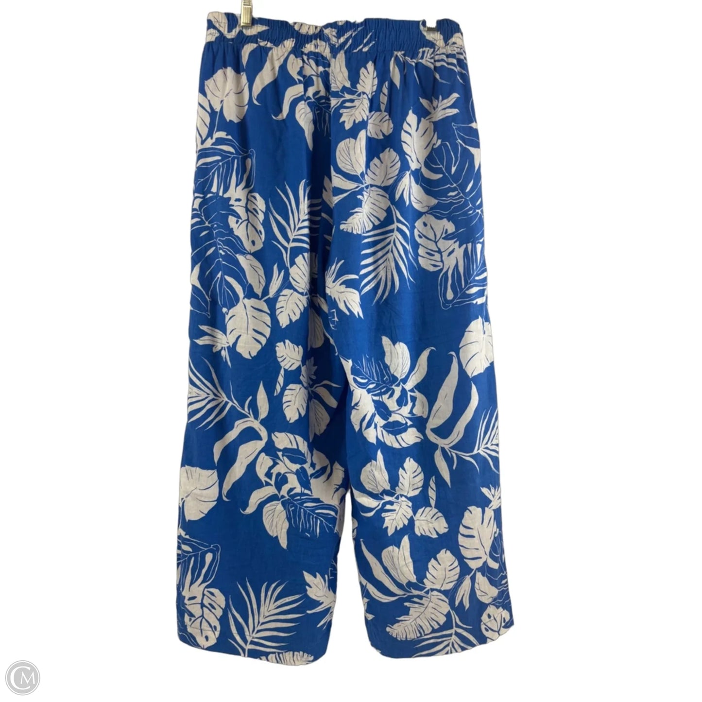Pants Cropped By Clothes Mentor In Blue & White, Size: 10