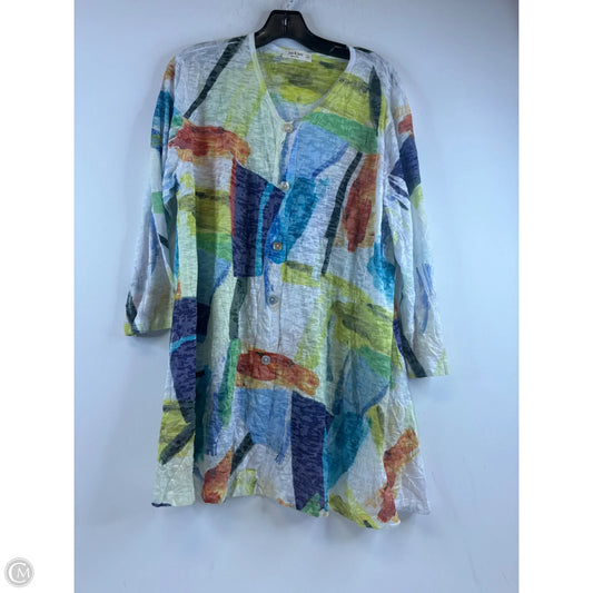 Top 3/4 Sleeve By Jess And Jane In Multi-colored, Size: Xl