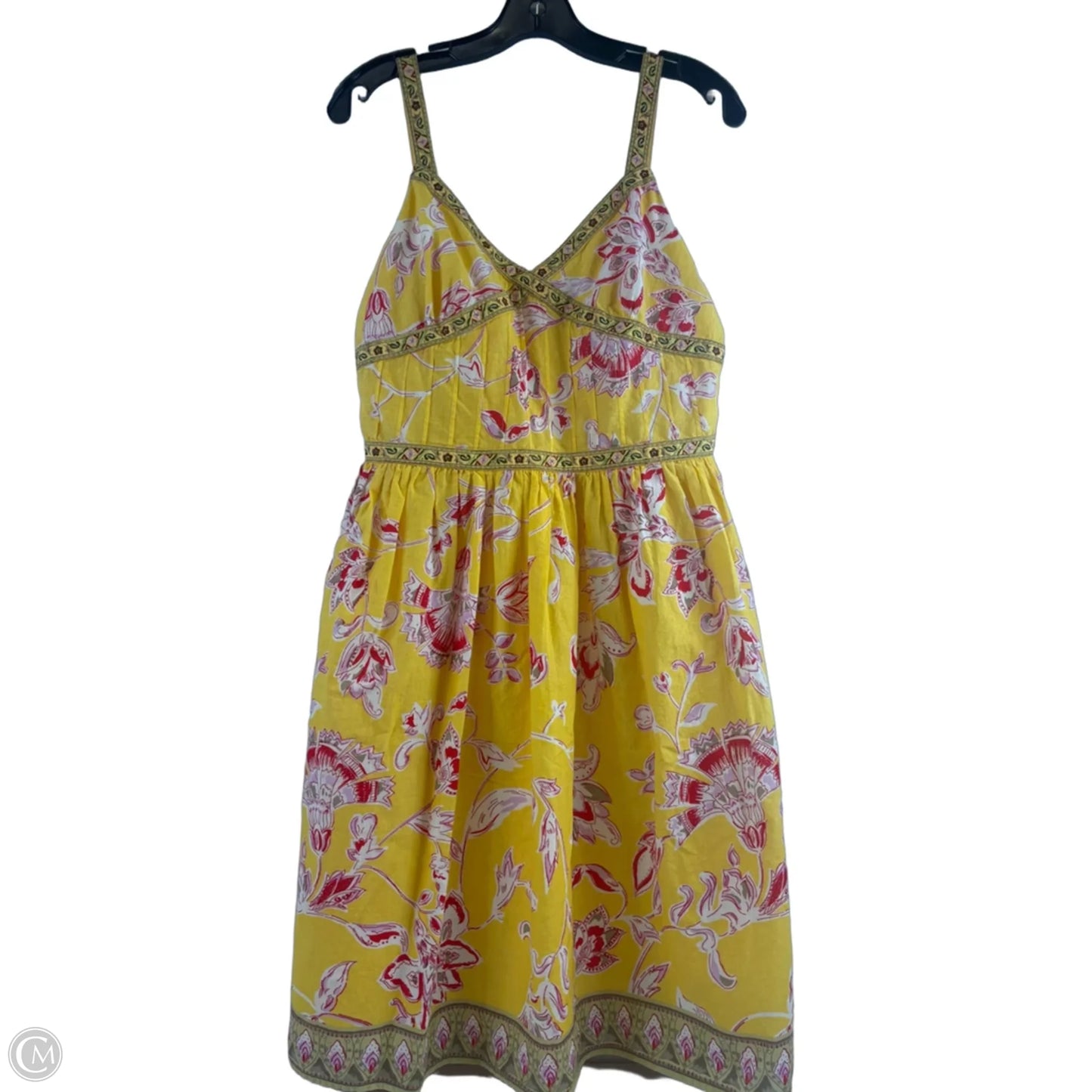 Dress Casual Midi By Spencer Jeremy In Red & Yellow, Size: M