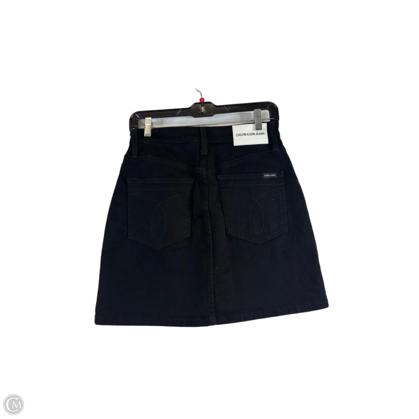 Skirt Mini & Short By Calvin Klein In Black Denim, Size: 8