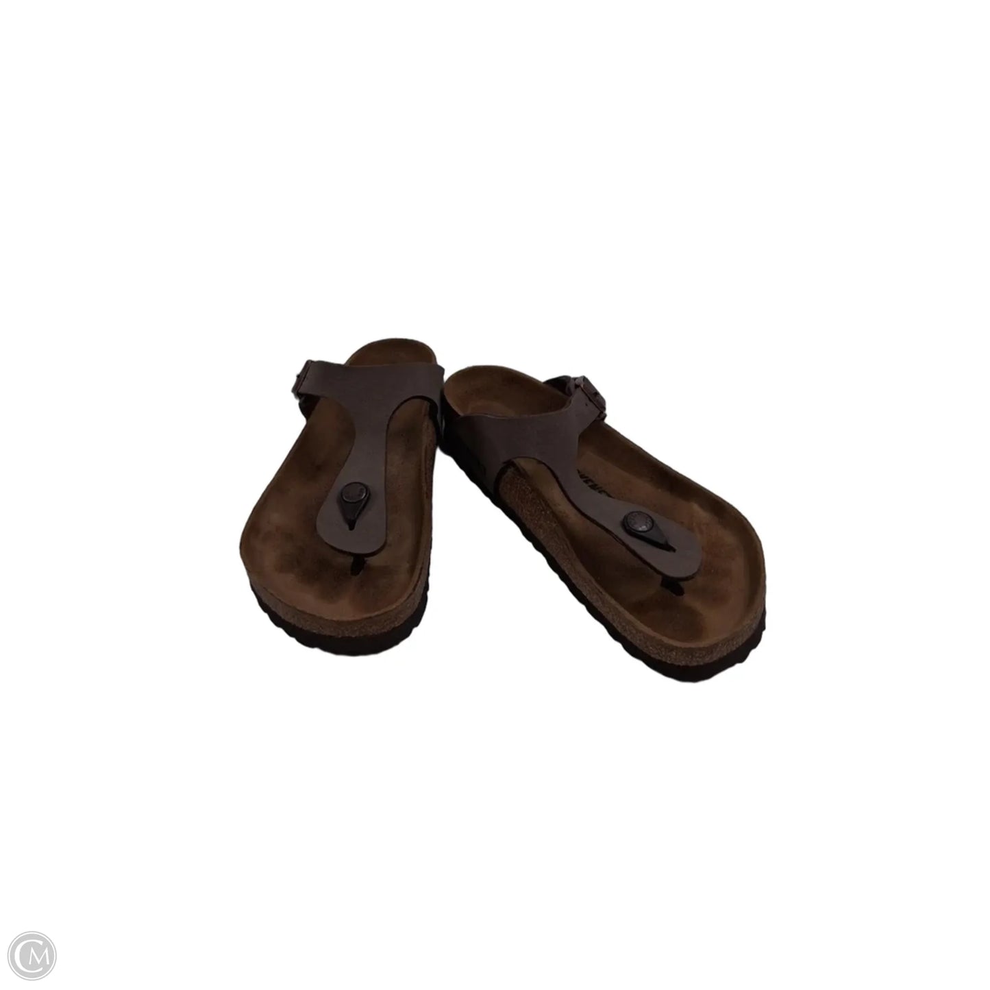 Sandals Flats By Birkenstock In Brown & Tan, Size: 8