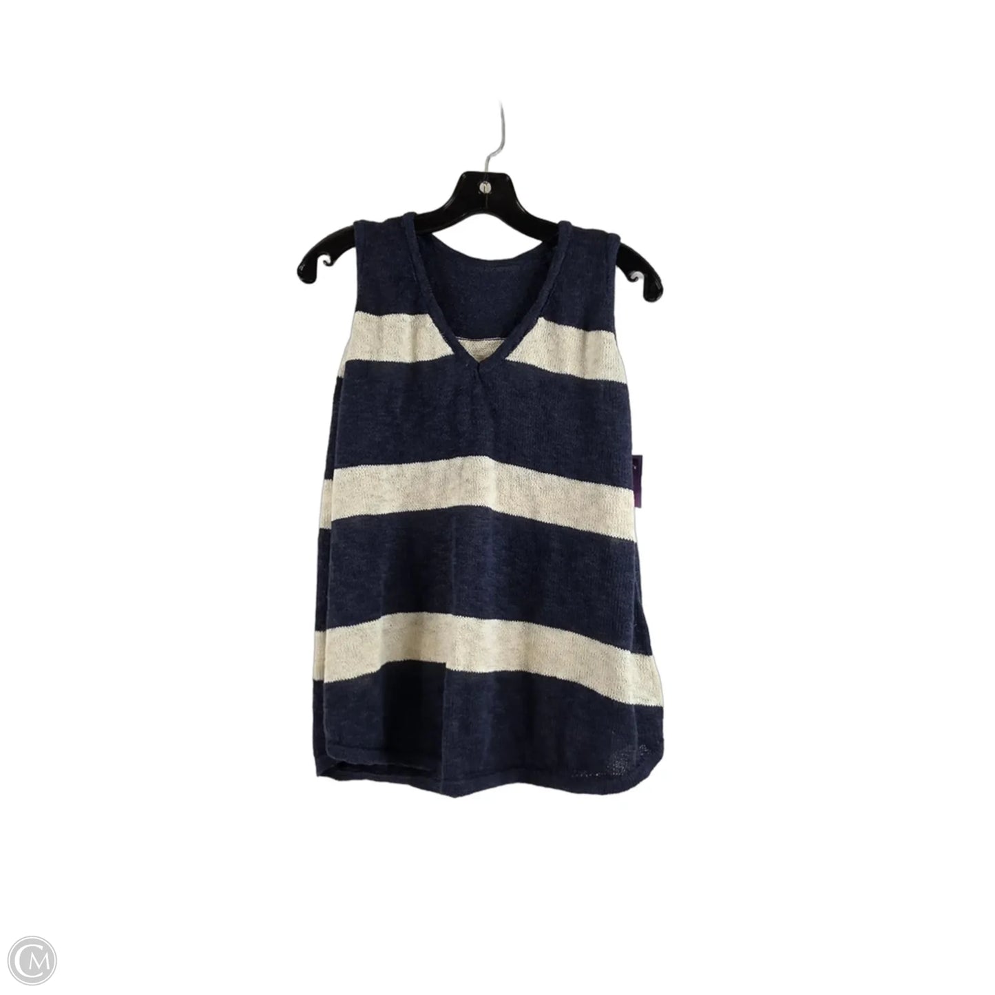 Top Sleeveless By Clothes Mentor In Blue & White, Size: Xl