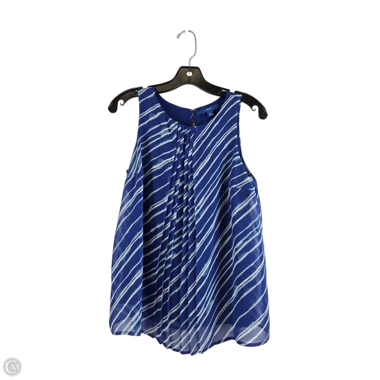 Top Sleeveless By Apt 9 In Blue & White, Size: Xs