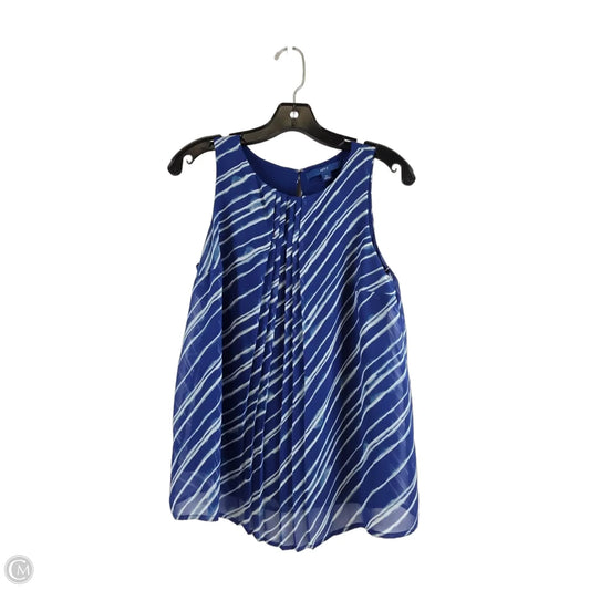 Top Sleeveless By Apt 9 In Blue & White, Size: Xs
