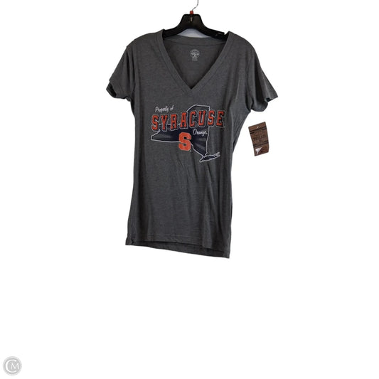 Athletic Top Short Sleeve By Clothes Mentor In Grey & Orange, Size: S