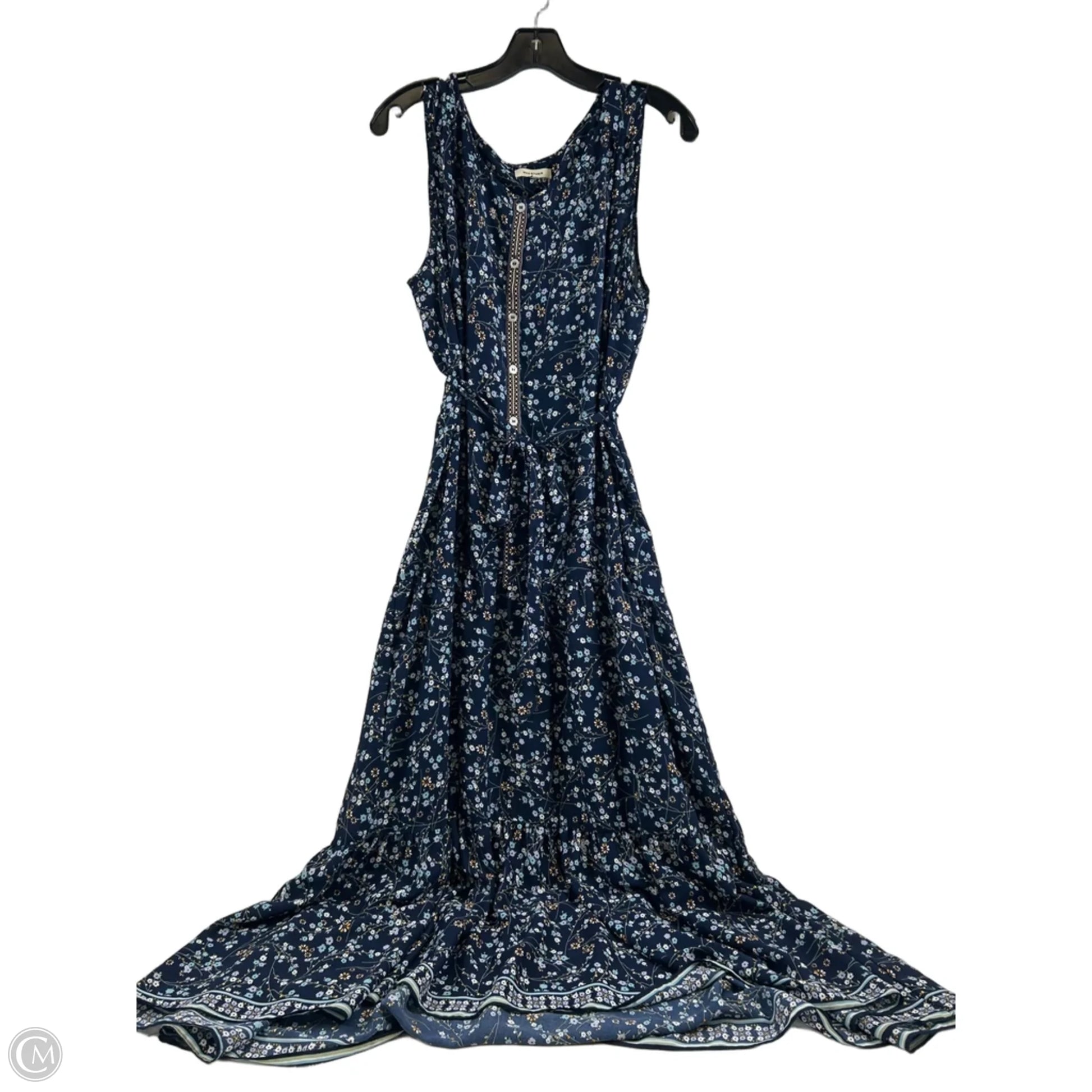 Dress Casual Maxi By Max Studio In Blue & Yellow, Size: Xl – Clothes Mentor Syracuse NY #144