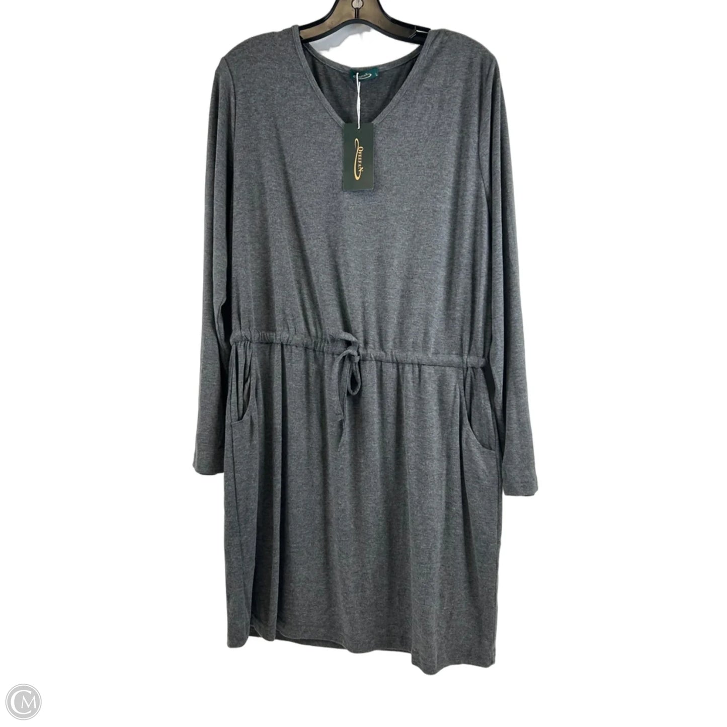 Dress Casual Midi By Clothes Mentor In Grey, Size: L