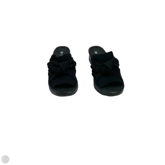 Sandals Heels Wedge By Bzees In Black, Size: 10