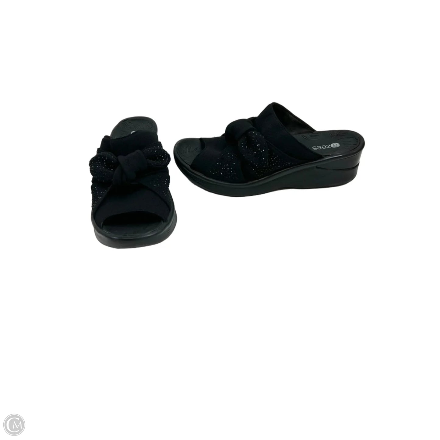 Sandals Heels Wedge By Bzees In Black, Size: 10
