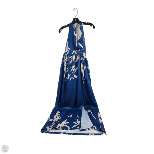 Dress Casual Maxi By Clothes Mentor In Blue & Tan, Size: L