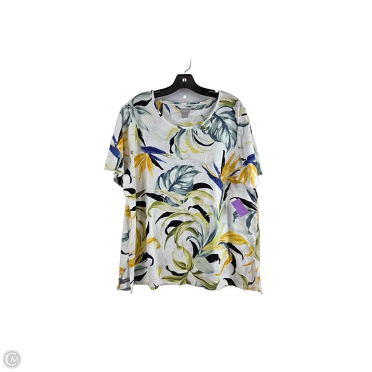 Top Short Sleeve By Chicos In Multi-colored, Size: Xl