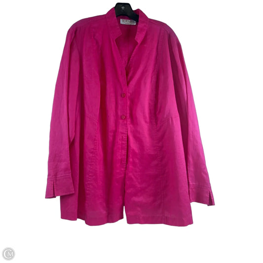 Top Long Sleeve By Clothes Mentor In Pink, Size: 1x