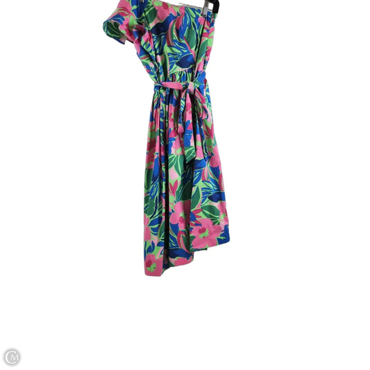Dress Casual Midi By J. Crew In Green & Pink, Size: Mp